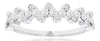 ESTATE .50CT DIAMOND 14KT WHITE GOLD 3D ROUND CRISS CROSS FUN ANNIVERSARY RING