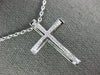 ESTATE .20CT DIAMOND 18KT WHITE GOLD 3D CLASSIC CROSS FLOATING PENDANT