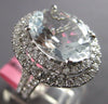 EXTRA LARGE 7.12CT DIAMOND & AAA AQUAMARINE 18KT WHITE GOLD OVAL ENGAGEMENT RING