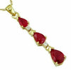 ESTATE 1.34CT DIAMOND & AAA RUBY 14KT YELLOW GOLD 3D TEAR DROP JOURNEY PENDANT