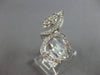LARGE .83CT DIAMOND 14KT WHITE GOLD ROUND CLUSTER INVISIBLE HEART SHAPE FUN RING