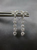 ESTATE .64CT DIAMOND 18KT WHITE GOLD 3D CLASSIC HEART JOURNEY HANGING EARRINGS