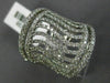 ESTATE LARGE 1.60CT ROUND DIAMOND 18KT WHITE GOLD MULTI ROW MULTI WAVE FUN RING