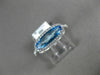 ESTATE 1.56CT DIAMOND & AAA OVAL BLUE TOPAZ 14KT WHITE GOLD HALO FILIGREE RING