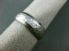 ESTATE WIDE 14KT WHITE GOLD MATTE & SHINY HAMMER LOOK MENS WEDDING RING BAND 612