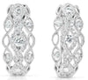 WIDE .72CT DIAMOND 14KT WHITE GOLD INFINITY OPEN FILIGREE HOOP HANGING EARRINGS