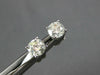 ESTATE .92CT DIAMOND 14KT WHITE GOLD 3D CLASSIC ROUND FOUR PRONG STUD EARRINGS