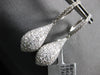 LARGE 1.39CT DIAMOND 18KT WHITE GOLD 3D ROUND CLUSTER TEAR DROP HANGING EARRINGS