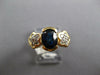 .80CT DIAMOND & AAA SAPPHIRE 14K YELLOW GOLD OVAL & ROUND FLOWER ENGAGEMENT RING