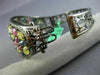 ESTATE LARGE 32.10CT DIAMOND & AAA MULTI COLOR SAPPHIRE 18KT BLACK GOLD BRACELET