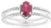 .74CT DIAMOND AAA RUBY AND OVAL & ROUND OCTAGON BAND 14K WHITE GOLD 3D LOVE RING