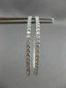 ESTATE LARGE 2.52CT DIAMOND 18K WHITE GOLD 3D DOUBLE SIDED HOOP HANGING EARRINGS