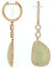 LARGE 18.80CT DIAMOND & AAA FANCY SAPPHIRE 14K ROSE GOLD HUGGIE HANGING EARRINGS