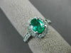 WIDE 1.30CT DIAMOND & AAA EMERALD 14K WHITE GOLD OVAL HALO ENGAGEMENT RING #2453
