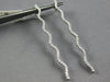 LARGE 1.0CT DIAMOND 14KT WHITE GOLD 3D CLASSIC ELONGATED WAVE HANGING EARRINGS