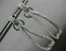 ESTATE .70CT DIAMOND 14KT WHITE GOLD 3D ELONGATED OPEN HEART HANGING EARRINGS