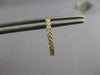 ESTATE .27CT DIAMOND 18K YELLOW GOLD 3D CLASSIC OVAL HUGGIE FUN HANGING EARRINGS