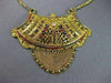 ANTIQUE OLD MINE DIAMOND 22KT YELLOW GOLD ENAMEL FILIGREE HANGING NECKLACE #2122