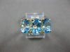 ESTATE LARGE 5.20CT AAA BLUE TOPAZ 14KT YELLOW GOLD 3D 3 STONE LOVE RING #27981