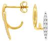 .20CT DIAMOND 14KT 2 TONE GOLD 3D DOUBLE LEAF CRISS CROSS FUN HANGING EARRINGS