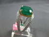 ESTATE EXTRA LARGE 12.61CT DIAMOND & AAA EMERALD 18K 2 TONE GOLD ENGAGEMENT RING