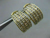 ESTATE WIDE 3.0CT FANCY DIAMOND 14KT TWO TONE GOLD 4 ROW HUGGIE EARRINGS #21295