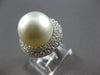 EXTRA LARGE 1.03CT DIAMOND & AAA SOUTH SEA PEARL 18KT WHITE GOLD ENGAGEMENT RING