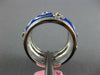 WIDE 1.23CT DIAMOND & BLUE ENAMEL 18KT WHITE GOLD MULTI FLOWER ETERNITY FUN RING