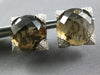 21.58CT DIAMOND & AAA SMOKY TOPAZ 18KT WHITE GOLD 3D STAR FUN CLIP ON EARRINGS