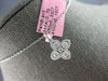 ESTATE .48CT DIAMOND 14KT WHITE GOLD 3D FLOWER LOVE FLOATING PENDANT
