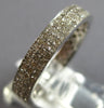 WIDE .88CT DIAMOND 14KT WHITE GOLD 3 ROW PAVE ETERNITY WEDDING ANNIVERSARY RING