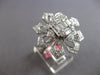 EXTRA LARGE 3.17CT DIAMOND 18KT WHITE GOLD ROUND & BAGUETTE STAR COCKTAIL RING