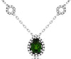 ESTATE 1.07CT DIAMOND & AAA RUSSALITE 14K WHITE GOLD PEAR SHAPE & ROUND NECKLACE