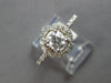 ESTATE 1.34CT DIAMOND 14KT WHITE GOLD 3D ROUND HALO SOLITAIRE ENGAGEMENT RING