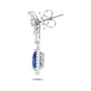 LARGE 5.61CT DIAMOND & AAA SAPPHIRE 18KT WHITE GOLD PEAR SHAPE HANGING EARRINGS
