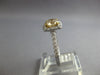 WIDE 1.77CT WHITE & FANCY YELLOW DIAMOND 18K 2 TONE GOLD 3D HALO ENGAGEMENT RING