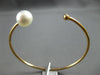 .03CT DIAMOND & AAA SOUTH SEA PEARL 14KT ROSE GOLD 3D SOLITAIRE BANGLE BRACELET