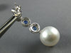 1.87CT DIAMOND & AAA SAPPHIRE & PEARL 18KT WHITE GOLD JOURNEY HANGING EARRINGS