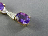 ESTATE LONG 10.65CT DIAMOND & AAA AMETHYST 14KT TWO TONE GOLD 3D TENNIS BRACELET
