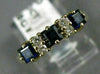 ESTATE .48CT DIAMOND & AAA SAPPHIRE 14KT YELLOW GOLD 3D THREE STONE RING #22136