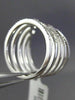 ESTATE .33CT ROUND DIAMOND 14KT WHITE GOLD 3D MULTI ROW ETOILE V SHAPE FUN RING