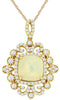 1.97CT DIAMOND & AAA OPAL 14KT YELLOW GOLD CUSHION & ROUND OPEN FILIGREE PENDANT