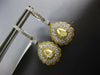 LARGE 2.4CT WHITE & CANARY DIAMOND 18KT TWO TONE GOLD TEAR DROP HANGING EARRINGS