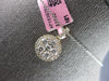 ESTATE LARGE 1.21CT DIAMOND 14KT YELLOW GOLD ROUND CLUSTER HALO FLOATING PENDANT