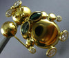 ANTIQUE AAA WHITE SAPPHIRE & EMERALD 18KT YELLOW GOLD BUNNY RABBIT PIN #12532