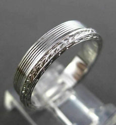 ANTIQUE WIDE 14K WHITE GOLD 3D FILIGREE ETERNITY WEDDING ANNIVERSARY RING #18941