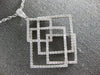 ESTATE LARGE 1.90CT DIAMOND 18KT WHITE GOLD 3D MULTI SQUARE LOVE KNOT PENDANT