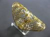 EXTRA LARGE 22K 2 TONE GOLD 3D HANDCRAFTED DIAMOND CUT OPEN FILIGREE RING #28204