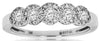 ESTATE .50CT DIAMOND 14KT WHITE GOLD 3D ROUND 5 STONE HALO ANNIVERSARY RING