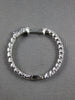 1.19CT DIAMOND 18KT WHITE GOLD 3D CLASSIC ROUND INSIDE OUT HOOP HANGING EARRINGS